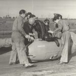 1951 Ο Poggi με το Sirulo κατά τη διάρκεια μιας δοκιμής επιδόσεων ταχύτητας στο Monthléry