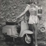 1966 Lambretta scooter with woman on the moon