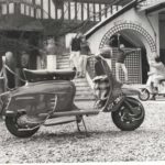 1966 Lambretta scooter on patio with Lambretta in de background