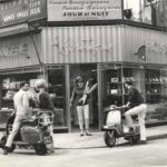 1966 four persons with two Lambretta scooters