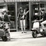 1966 four persons with two Lambretta scooters