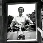 Photoframe with lady on Lambretta scooter