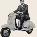 David Rockefeller on Lambretta scooter