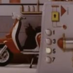 Red and white Lambretta